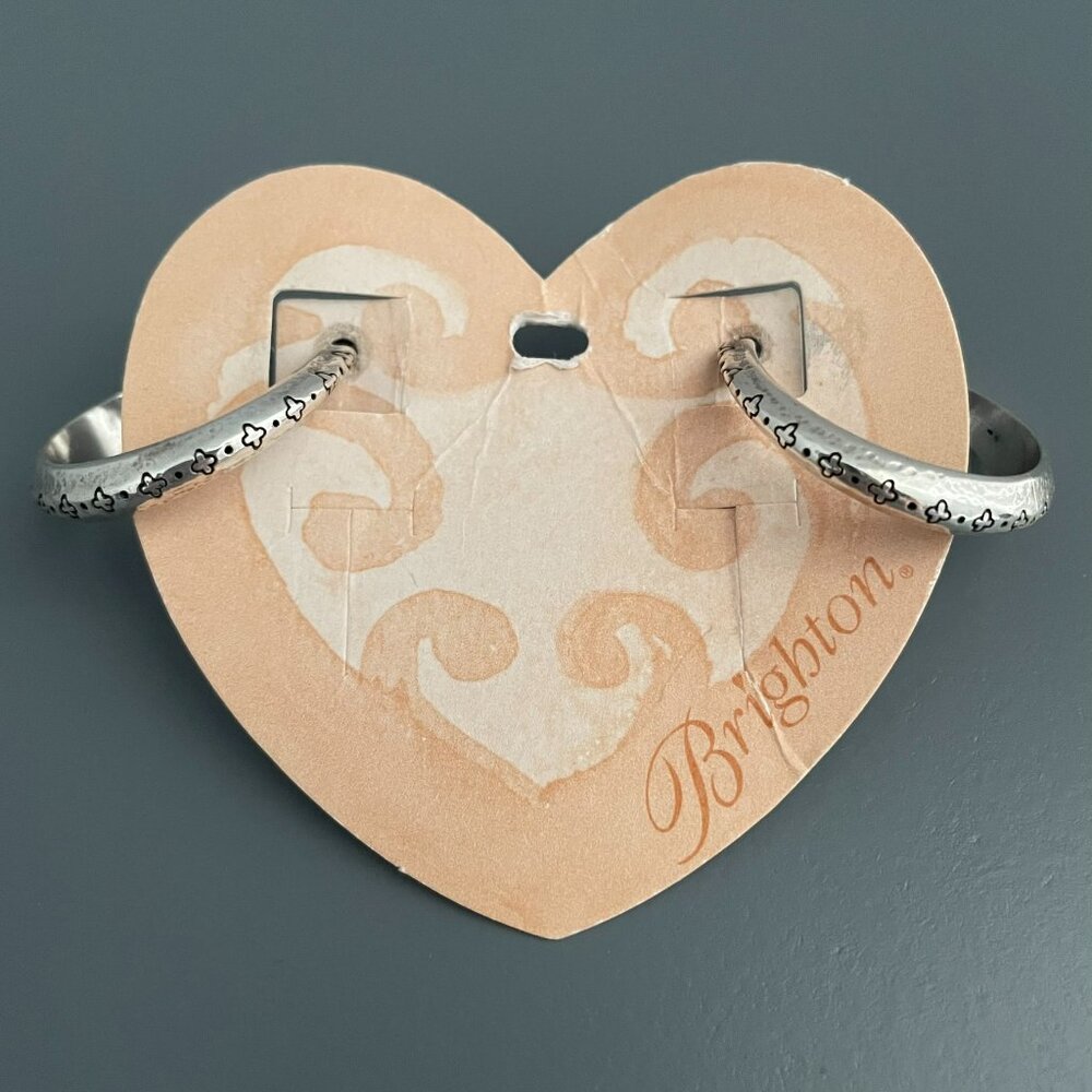 Brighton NEW Infinite Hoop Silver Post Earrings Collectible Rare Hammered Design